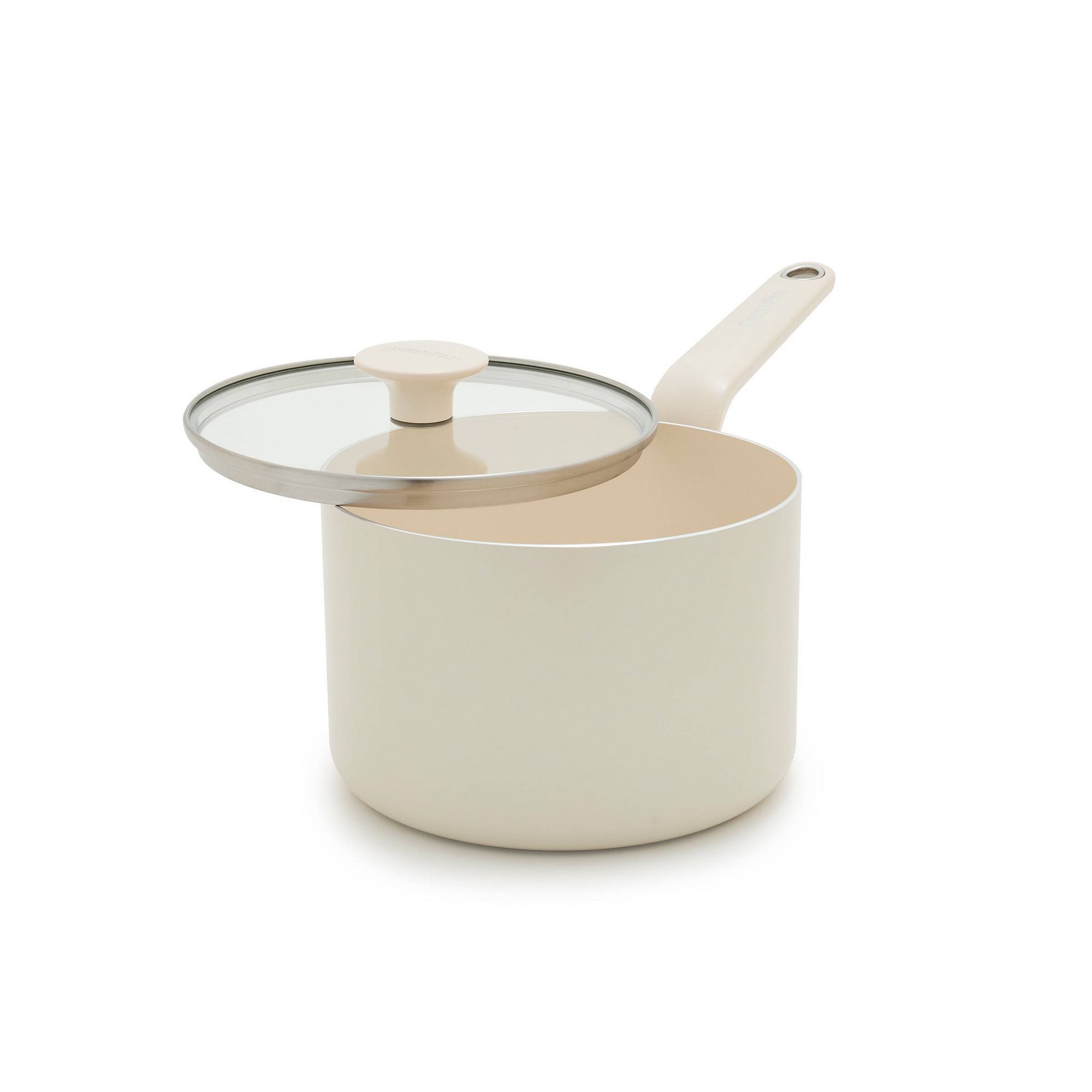 GreenPan Rio Advanced 3qt Ceramic Nonstick Sauce Pan with Lid Cream