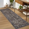 Washable Rug Boho Abstract Hallway Runners Vintage Distressed Floral Soft Low Pile Floor Carpet for Living Room - 3 of 4
