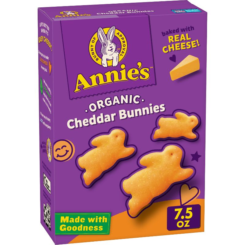 Annie&#39;s Organic Cheddar Bunnies Baked Snack Crackers - 7.5oz, 1 of 14