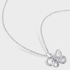 0.01 CT. T.W. Diamond Flower Pendant Chain Necklace in Sterling Silver - I2:I3 - White - image 2 of 2