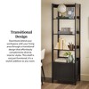 Kumasinova 70" Tall 4-Tier Bookshelf with Bottom Drawer,Narrow Wrap-Resistant MDF Display Storage Organizer for Living Room,Office & Study,Black - 2 of 4