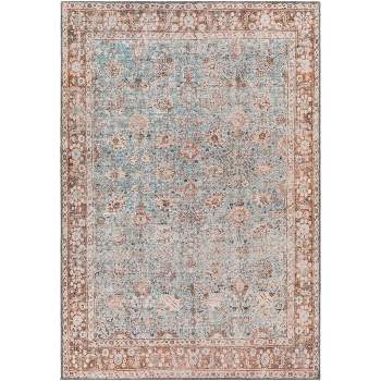 6'7"x9' Colin Traditional Machine Washable Rug Blue/Brown - Artistic Weavers
