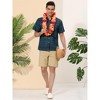Lars Amadeus Men's Summer Color Block Button Short Sleeve Beach Geometric Shirts - 3 of 4