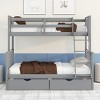 Twin Over Full Bunk Bed with Storage Drawers & Convertible Solid Wood Frame, Space-Saving for Kids or Teens-3irtyhousy - 2 of 4
