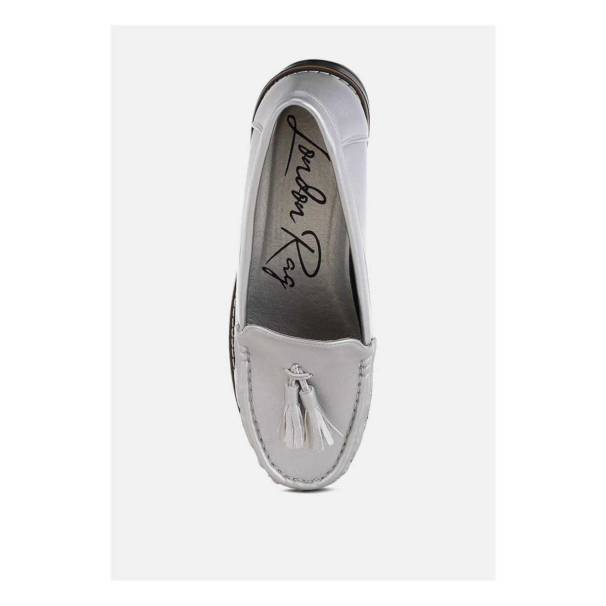 Женские туфли London Rag Womens Larana Metallic Tassel Detail Loafers 9 — фото 4