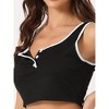 cheibear Women's Summer Ribbed Crop Sleeveless Tank Top and Shorts Lounge Pajamas Sets - 4 of 4