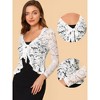 INSPIRE CHIC Women's Tie Front Ruffled Hem Floral Lace Sheer Crop Bolero Shrug - 2 of 4