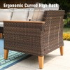 Captiva Designs 10pc Wicker Outdoor Patio Rattan Sectional Conversation Set with Fire Pit Table and Cushioned Ottoman - 4 of 4