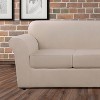 3pc Ultimate Stretch Leather Loveseat Slipcovers Pebbled Ivory - Sure Fit: Machine Washable, Indoor Use, 3 Piece Set - 3 of 4