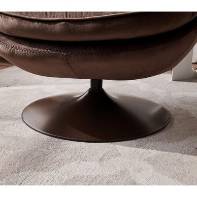 NicBex Velvet Swivel Accent Chair,Upholstered Swivel Living Room Chairs with Curved Backrest and Ottoman,Accent Chairs for Living Room
