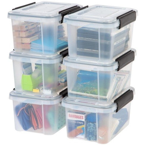 IRIS 6-Pack Heavy Duty Plastic Storage Box Small 3-Gallons (12-Quart) Black  Weatherproof Heavy Duty Tote with Latching Lid in the Plastic Storage  Containers department at