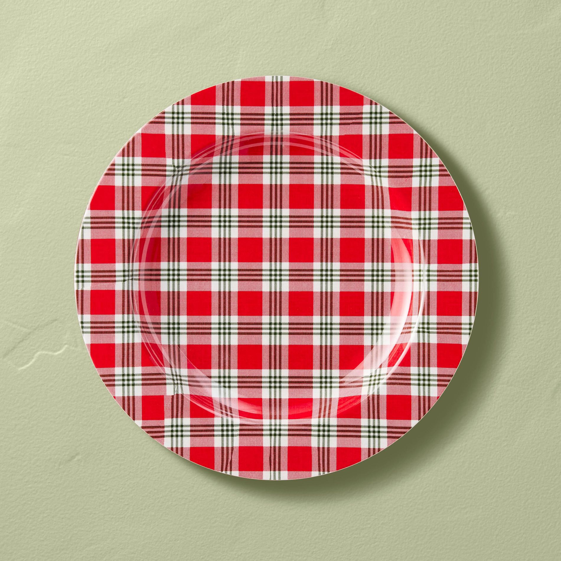Melamine Dinner Plate Christmas Red Plaid - Hearth & Hand™ with Magnolia