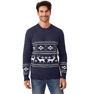 Coolmee Ugly Christmas Sweaters for Mens Crew Neck Slim Fit Holiday Pullover Sweater Tops - 1 of 4