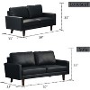 Hybition Leather Sofa Set Modern Sofa & Loveseat Set 2 Piece Couch Set with Wooden Legs for Living Room, Apartment - 4 of 4
