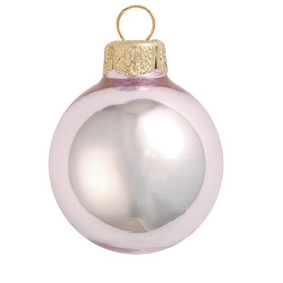 Northlight 2ct Shiny Glass Ball Christmas Ornament Set 6" - Baby Pink