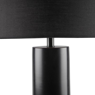 Fulton 27.5" Black Concrete and Steel Table Lamp Set