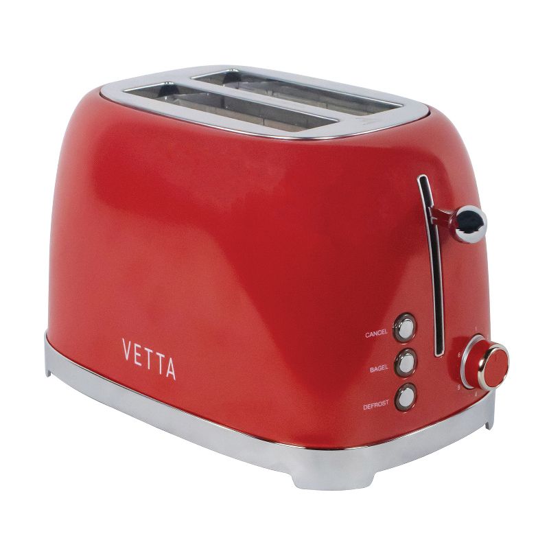VETTA 2-Slice Extra-Wide-Slot Retro Toaster, Stainless Steel, 1 of 13