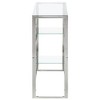 vidaXL Console Table Living Room Furniture Stainless Steel and Tempered Glass - Silver Glass - 3 of 4