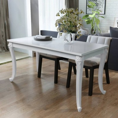 vidaXL Dining Table 45.7 inches x26 inches x30 inches  High Gloss White