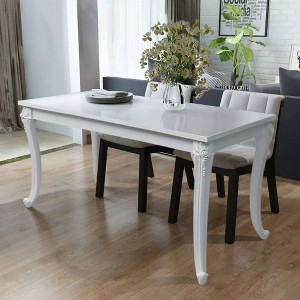vidaXL Dining Table 45.7 inches x26 inches x30 inches  High Gloss White - 1 of 4