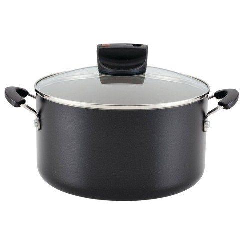 Farberware 3-Quart Aluminum Non-Stick Straining Saucepan Black