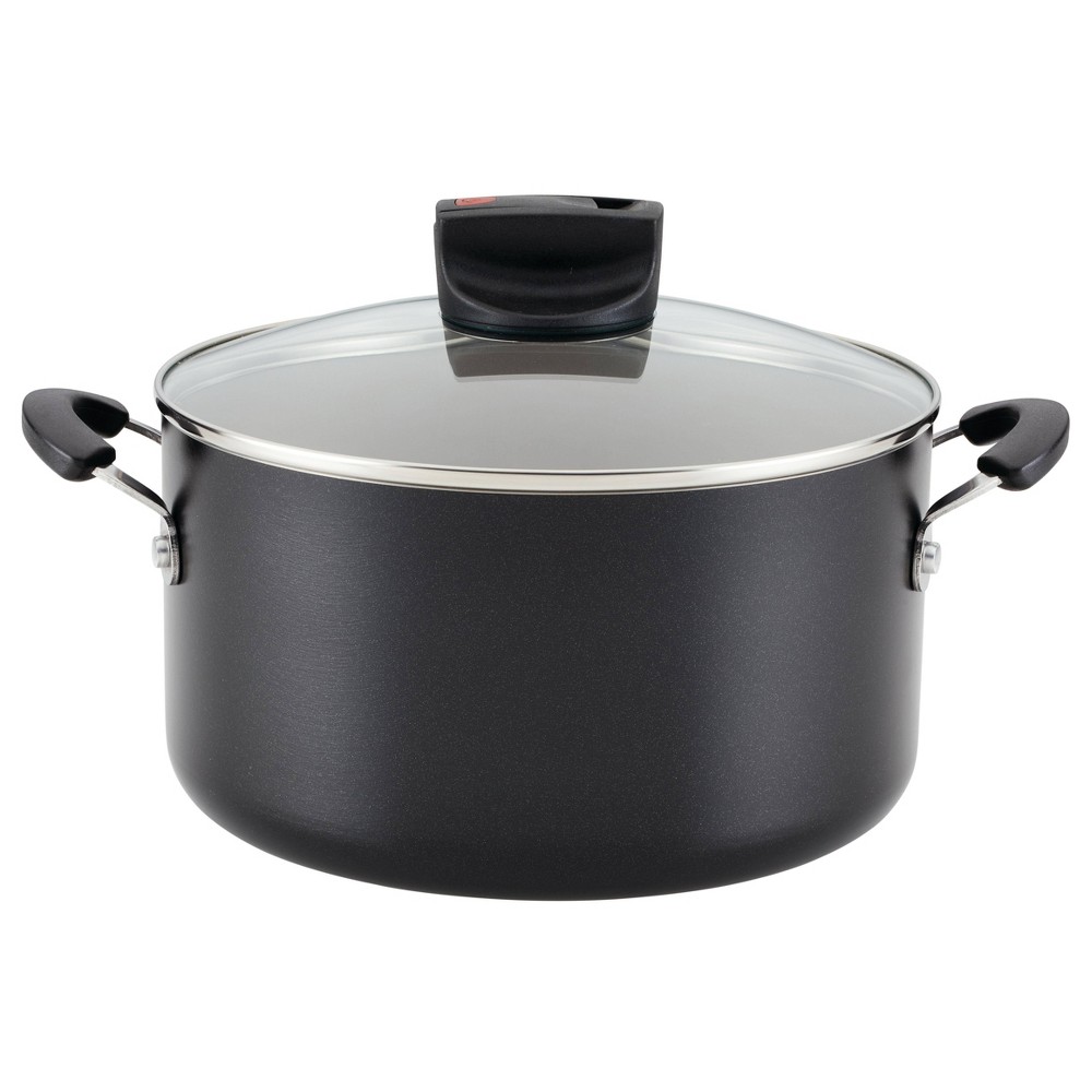 Photos - Pan Farberware Smart Control 6qt Aluminum Covered Stock Pot Black: Nonstick Cooking Surface, Vented Glass Lid, Oven & Dishwasher