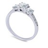 Pompeii3 1/2ct Three Stone Round Diamond Engagement Ring 14K White Gold - 2 of 4