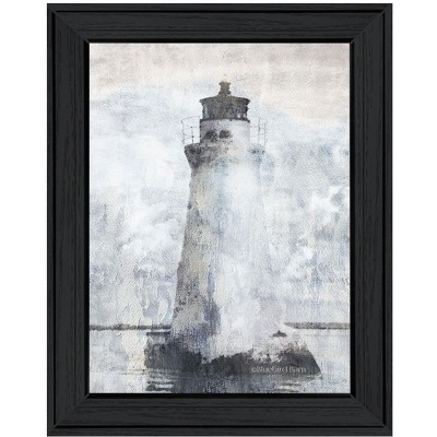 HomeRoots Lighthouse Black Framed Print Wall Art