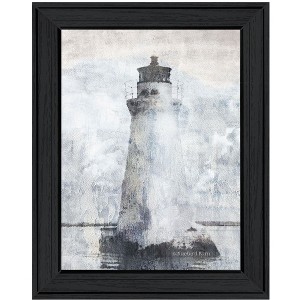 HomeRoots Lighthouse Black Framed Print Wall Art - 1 of 4
