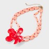 Orange Flower Beaded Multi-Strand Necklace - A New Day™ Orange - 3 of 4