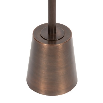 Tira Round Side Table in White and Bronze with Marble and Iron
