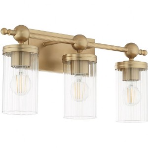 Quorum Lighting Lee Boulevard 3 - Light Vanity in  Aged Brass - 1 of 4