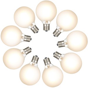 Novelty Lights 25 Pack RetroGlo G40 LED Filament Bulbs, E12/C7 Candelabra Base Outdoor String Light Replacement Bulbs - 1 of 4