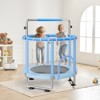VEVOR 55" Kids Trampoline, 4.6FT Indoor Outdoor Trampoline with Safety Enclosure Net and Basketball Hoop, Gifts Toys for 3+ Years Children, Blue - 2 of 4
