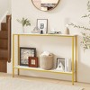 Tangkula 44" Narrow Entryway Table Console Table w/ Shelf & Dual Anti-Tipping Kits White - 2 of 4