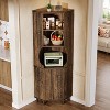 Lantine 69.29'' Tall Corner Cabinet, Freestanding Kitchen Pantry with Doors and Adjustable Shelves for Living Room, Study Room, Rustic Brown - 3 of 4