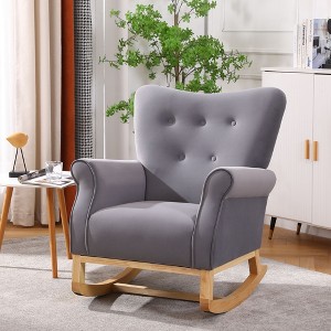 RUVALINO Baby Bouncers and Rockers, Leisure Sofa Chair, Baby Rocker Chair, Kids Arm Chair for Nursery or Playroom, Gray,33.3”*30.3”*34.7" - 1 of 4