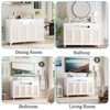 Whizmax Sideboard Buffet Cabinet, 4 Rattan Doors 2 Drawers Accent Storage Cabinet, Console Table Coffee Bar, for Dining Living Room, Hallway - 3 of 4