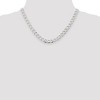 Black Bow Jewelry Mens 8mm Sterling Silver Hollow Flat Open Curb Chain Necklace - 3 of 4