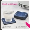 Pimpernel Blue Croc Leather Coasters - Set of 6 Patterned Leather Drink Protectors with Cork Backing, Heat Resistant & Stain Resistant Surface Shields - 3 of 4