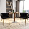 Costway Upholstered Dining Chair Set of 2 with Curved Backrest Electroplated Metal Tubes Black/Grey/White - 2 of 4
