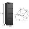 Narrow File Cabinet - Metal File Cabinet, Steel Filing Cabinet, Office Storage Cabinet, Compact File Cabinet, Metal Document Cabinet - 3 of 4
