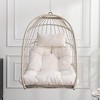 NAYSAYE Patio Swing Rattan Egg Hanging Chair Weather Resistant Comfortable Design for Outdoor Relaxation, White, 28.34"*22"*20.3" - 2 of 4
