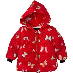 Yoki Toddler Girls' Fleece Lined Hooded Puffer Coats - 1 of 3