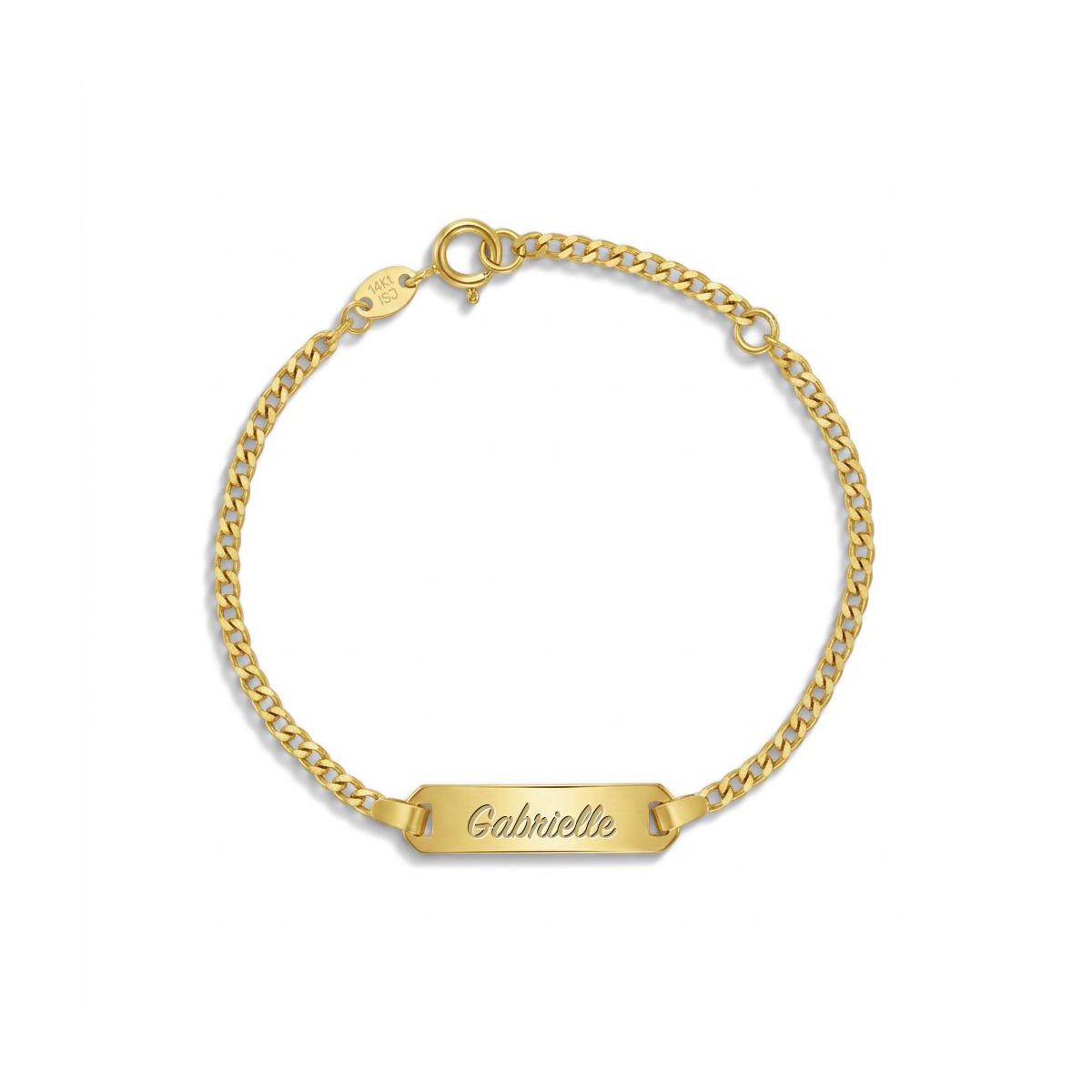 Girls' Classic Curb Identification Bracelet 14k Gold - 5.5" In Season Jewelry
