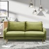 Velvet Loveseat Modern Sofa Tufted Couch with Metal Legs for Living Room, Office - 2 of 4