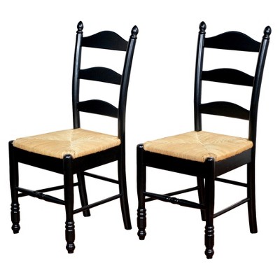 Ladder Back Dining Chairs Wood/Black (Set Of 2) -... : Target