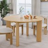 PexFix 52" x 52" Natural Solid Wood Farmhouse Dining Table Round Wood Top for Modern Dining Rooms & Family Gatherings - 3 of 4