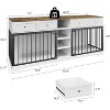 GustoWave Wooden Double Dog Crate TV Stand 82", Heavy-Duty 2-Dog Indoor Kennel w/ 4 Drawers & Open Shelves - 2 of 4
