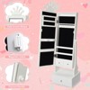 Kids Jewelry Cabinet with Full-Length Mirror,Freestand Mirror with Storage Drawers,Vanity Dress Up Mirror with Jewelry Organizer,46"Jewelry Armoire - 4 of 4